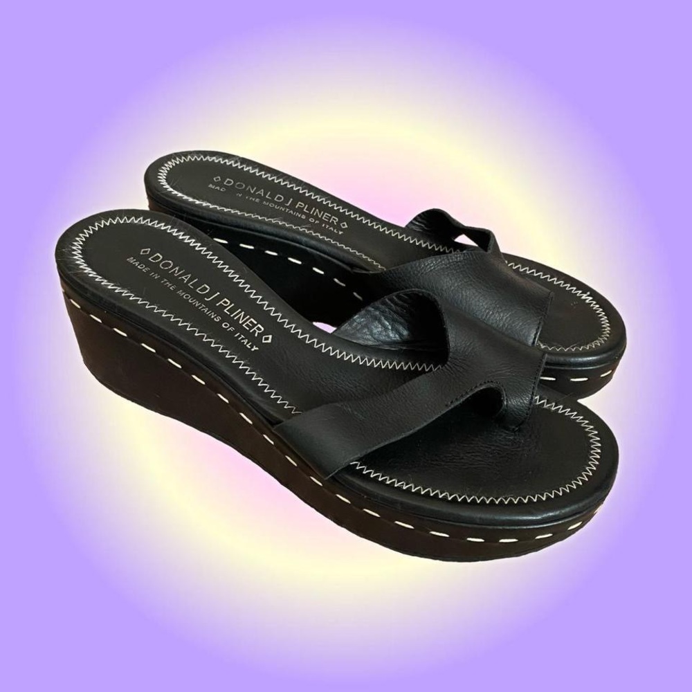 donald j pliner salya black platform sandal 👡